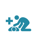 Icon of a person pushing on another persons chest.